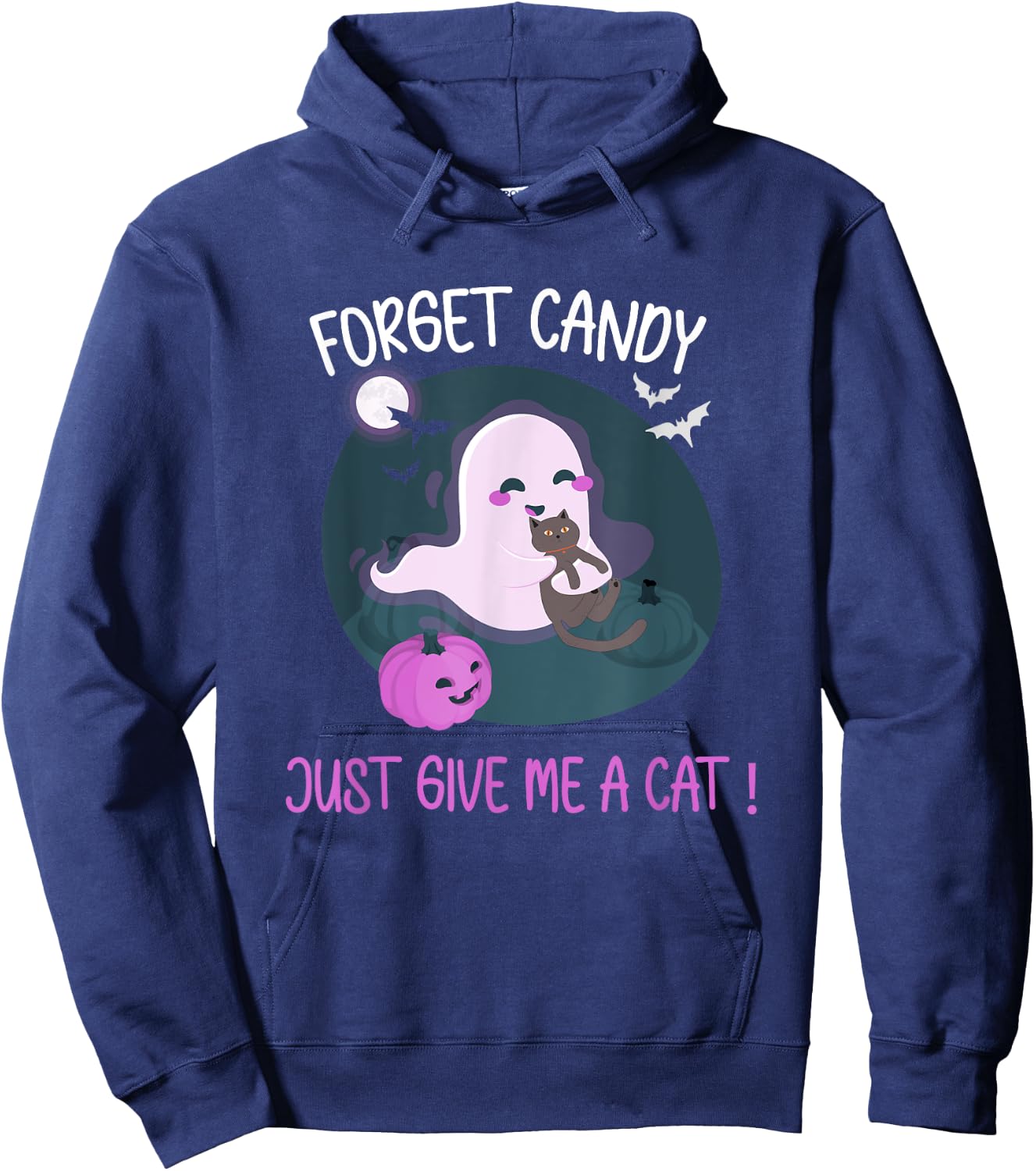 Halloween Forget Candy Give Me A Cat For Kids Women Men Hoodie - Hoodie | Navy