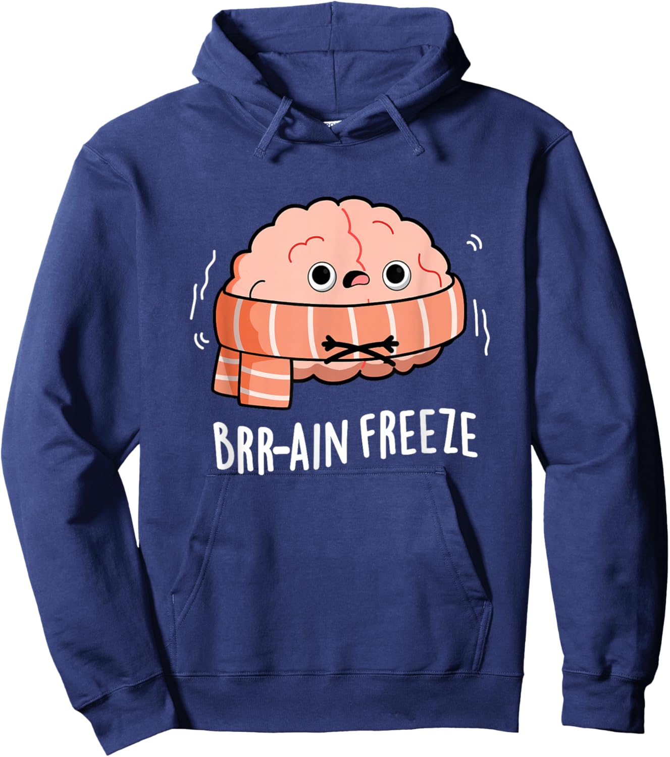 Brain Freeze Funny Anatomy Pun Hoodie - Hoodie | Navy