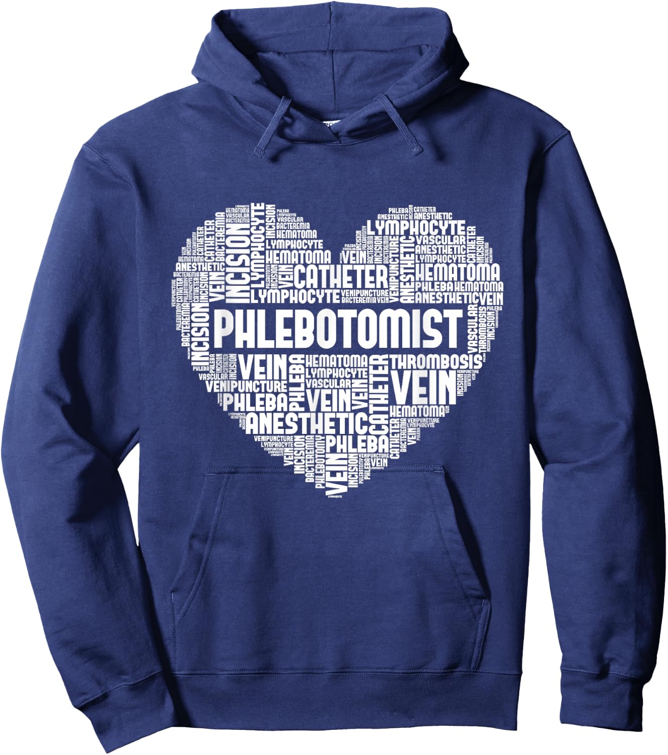 Phlebotomist - Word Cloud Phlebotomy Technician Healthcare Hoodie - Hoodie | Navy