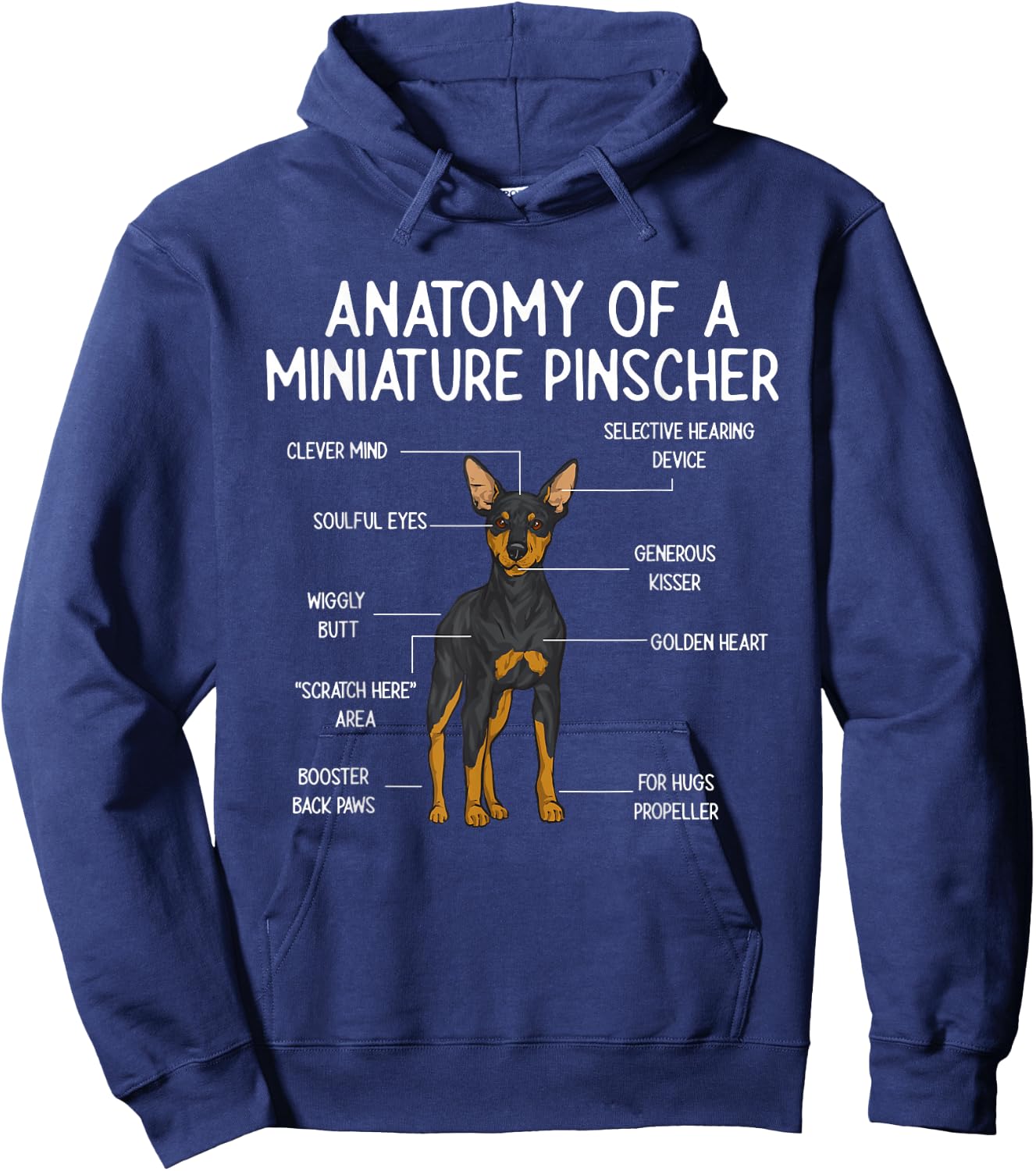Miniature Pinscher Rehpinscher Min Pin Dog Hoodie - Hoodie | Navy