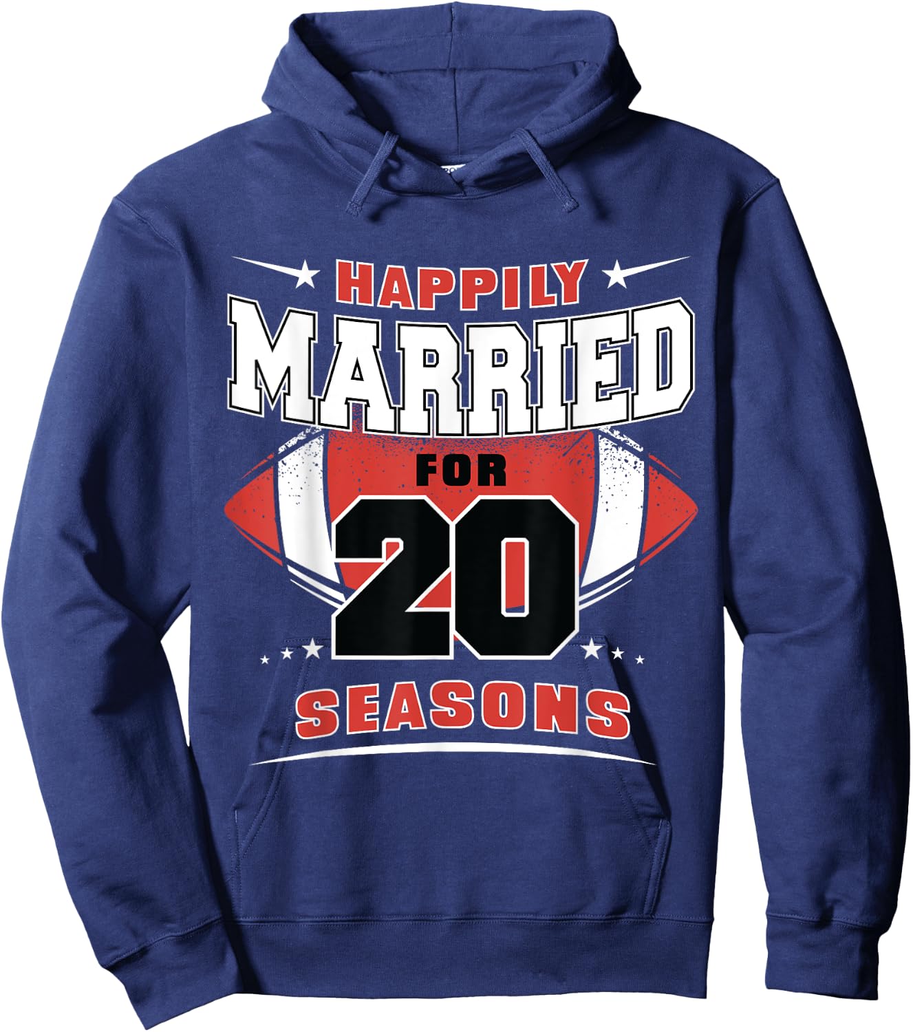 Happily Married for 20 Seasons 20th Wedding Anniversary Hoodie - Hoodie | Navy