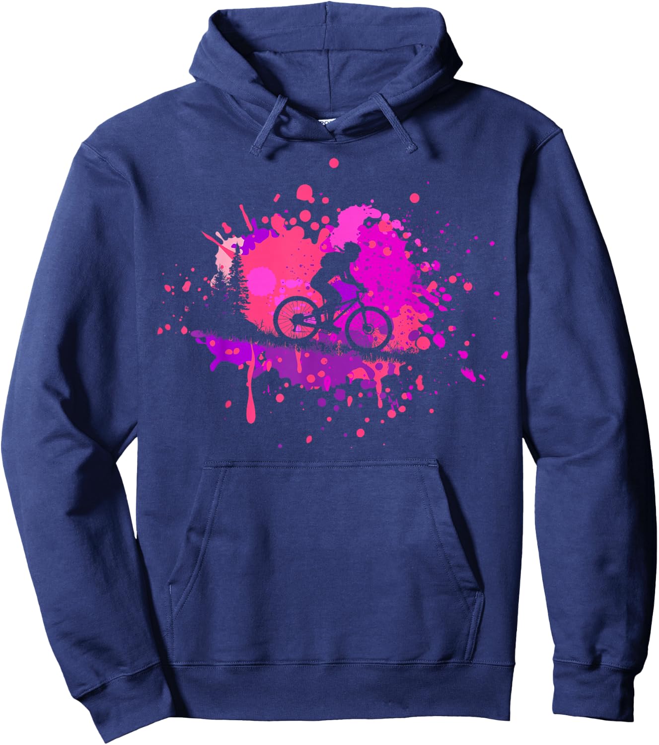MTB for Mountain Biker | Girls Retro Mountain Bike Hoodie - Hoodie | Navy