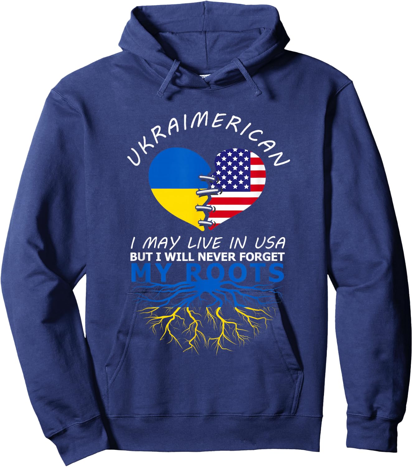 Ukraine USA Proud Of Both Countries Ukraimerican Hoodie - Hoodie | Navy
