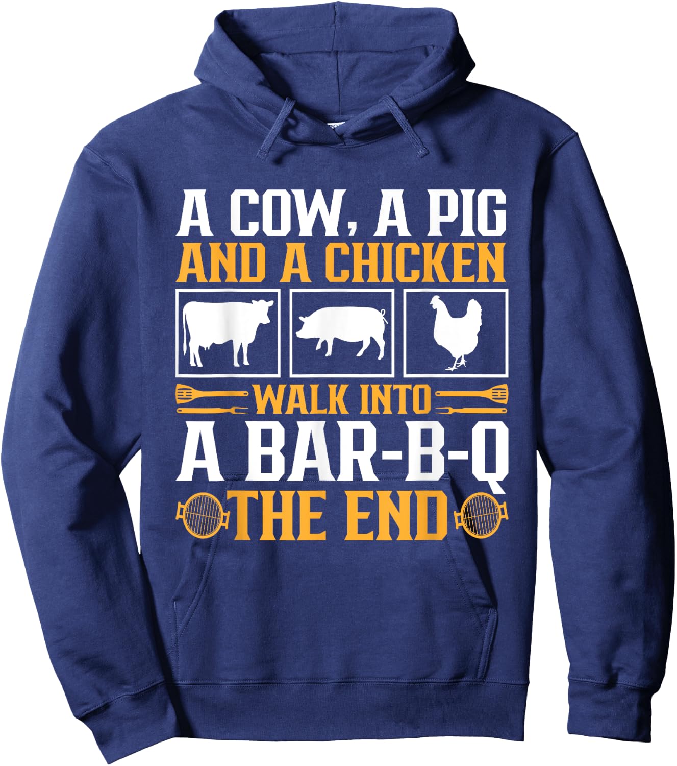 Funny Barbecue BBQ Joke Grill Lover Pitmaster Grilling Hoodie - Hoodie | Navy