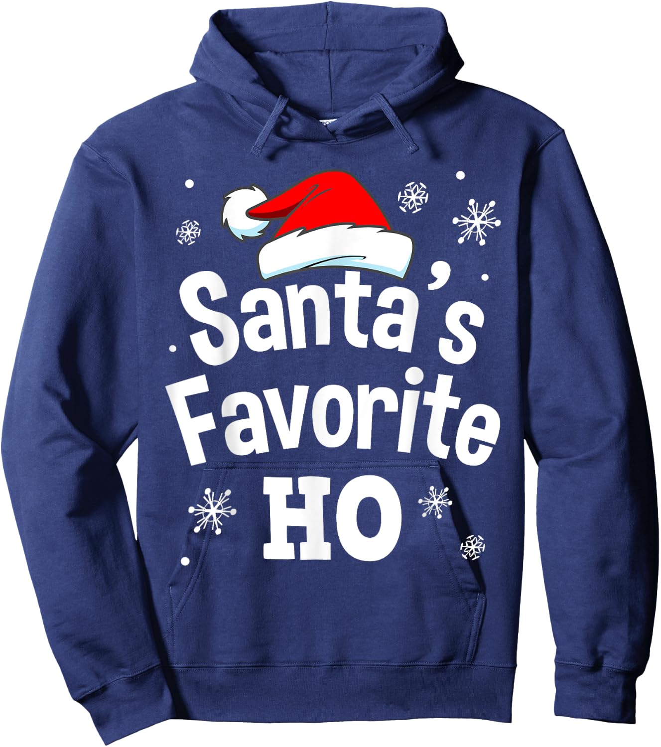 Christmas Santa's Favorite Ho Shirt, Adult Naughty Pajama Hoodie - Hoodie | Navy