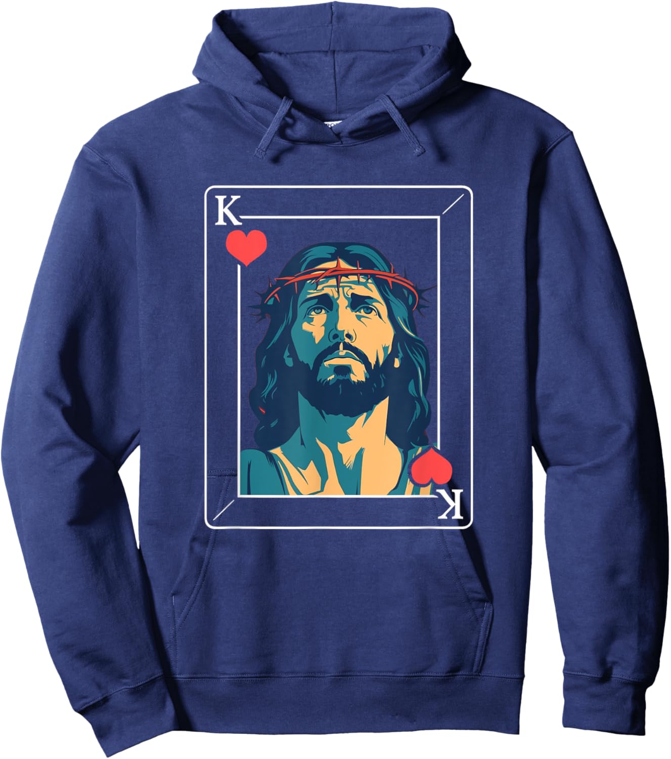 King of Hearts Jesus Hoodie - Hoodie | Navy