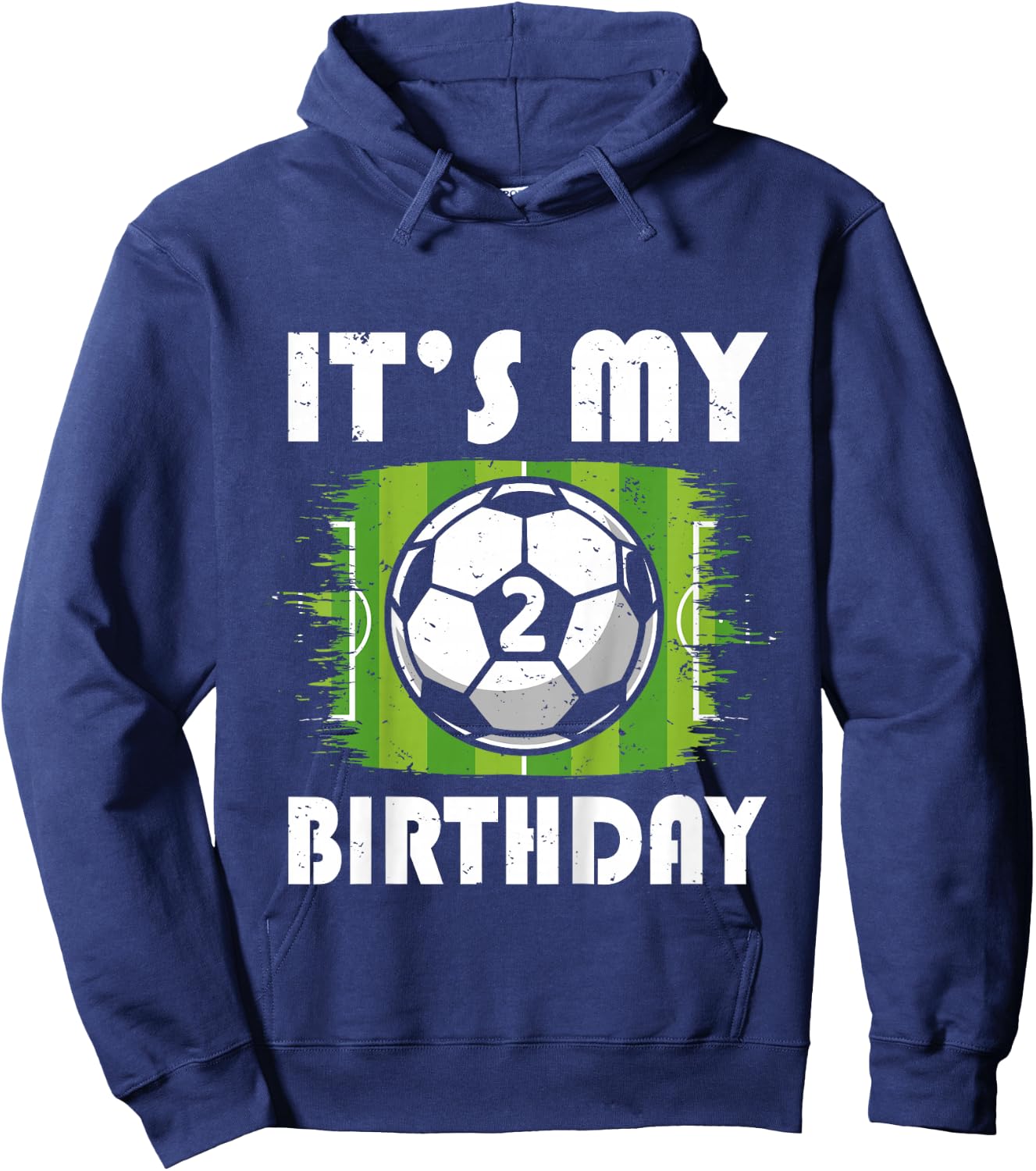 Kids 2 Years Old Kids Soccer Player 2nd Birthday Boy Hoodie - Hoodie | Navy