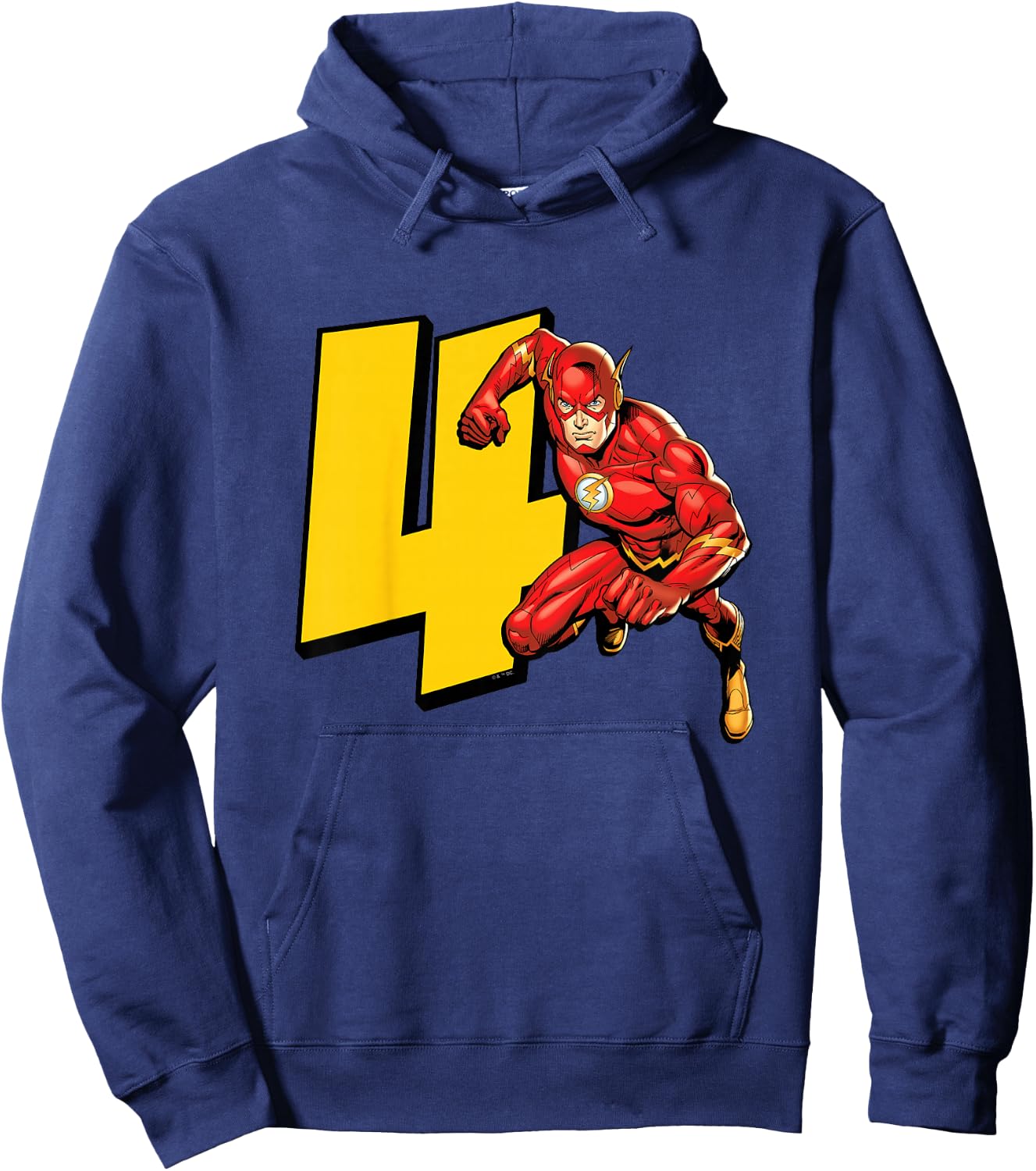 Kids The Flash Super Hero 4th Birthday Hoodie - Hoodie | Navy