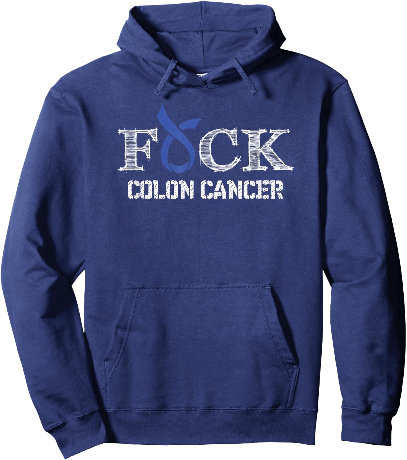 F+ck- Colon Cancer Awareness Supporter Ribbon Hoodie - Hoodie | Navy
