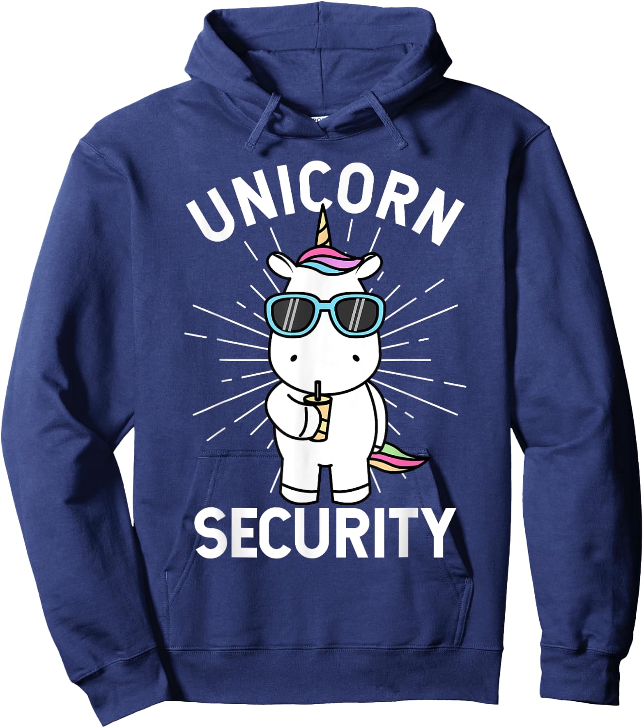 Halloween Dad Mom Daughter Adult Costume | Unicorn Security Hoodie - Hoodie | Navy