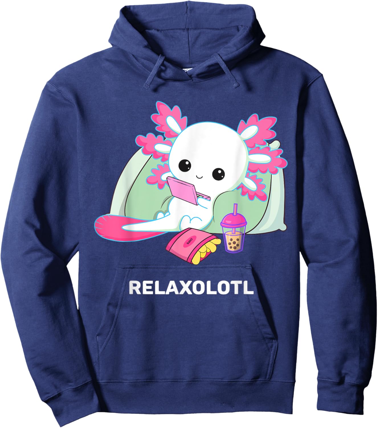 Cute Axolotl Lover Mexican Salamander Relaxolotl Hoodie - Hoodie | Navy