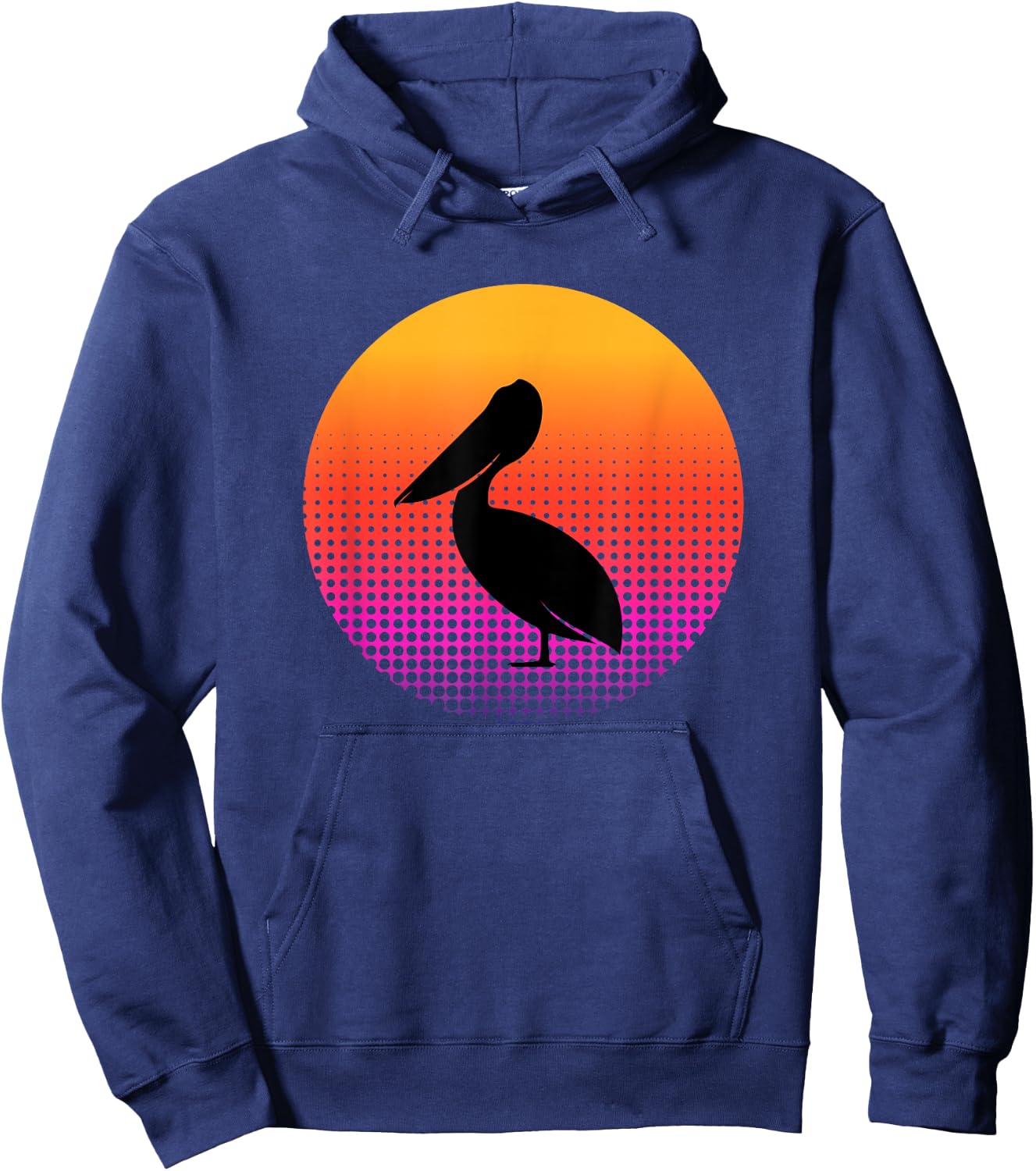 Retro Sunset Pelican Bird Animal Lover Gifts Men Women Youth Hoodie - Hoodie | Navy