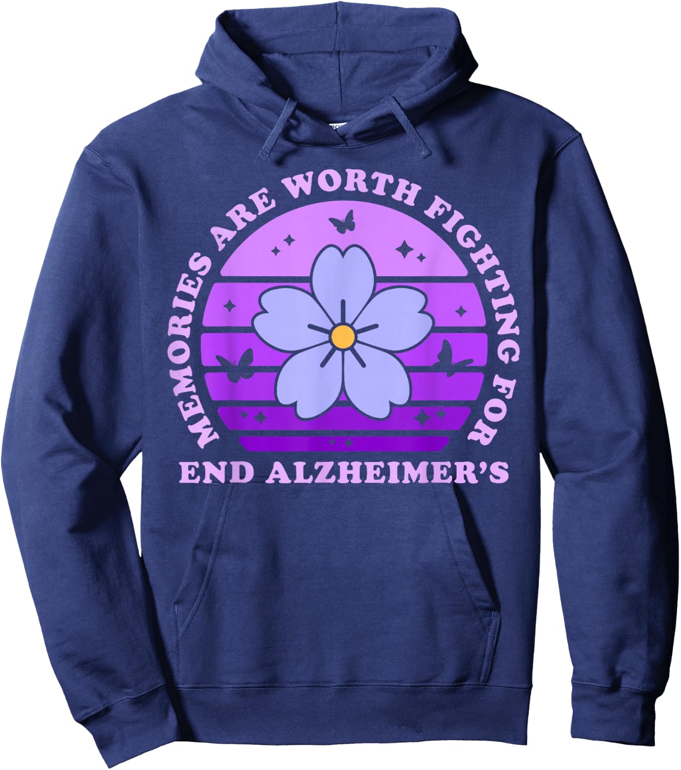 Memories are Worth Fighting for Alzheimer's Awareness Day Hoodie - Hoodie | Navy