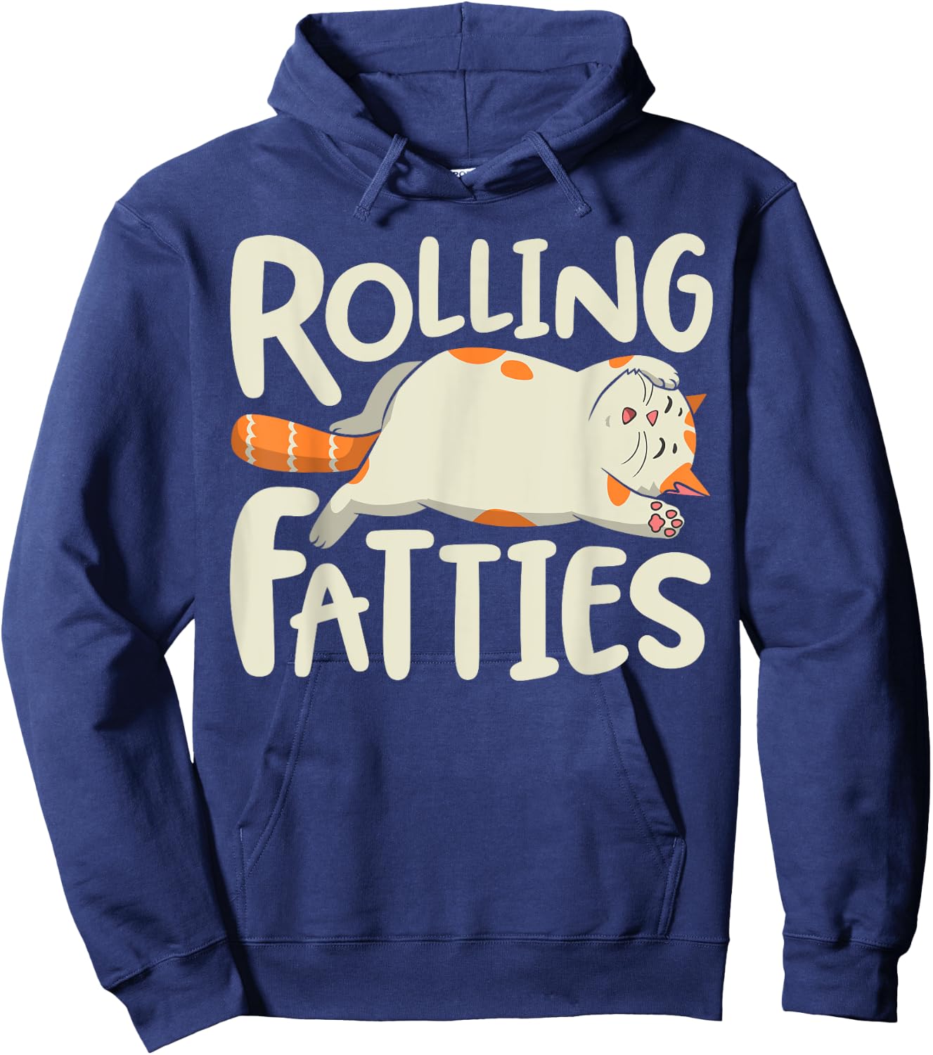 Rolling Fatties Cat Funny Kitty Kitten Lovers Retro Vintage Women Girls Kids Hoodie - Hoodie | Navy