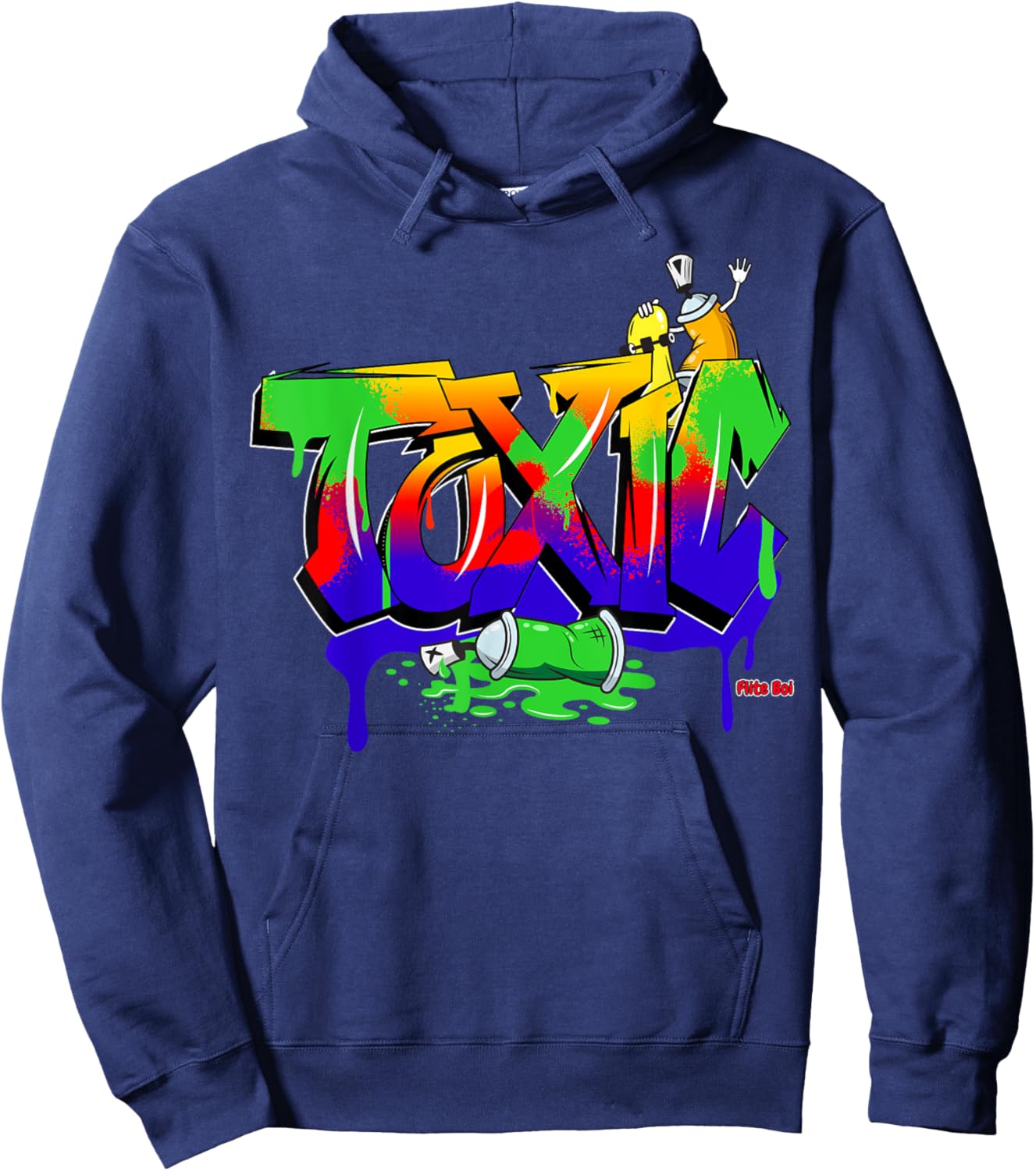 Flite Boi - Urban - Toxic Graffiti Graphic Hoodie - Hoodie | Navy