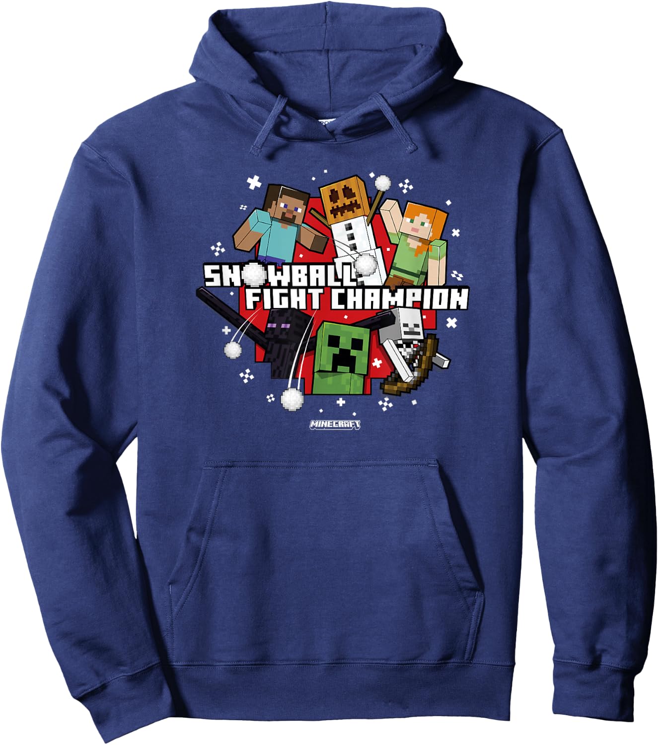 Minecraft Christmas Snowball Fight Champion Hoodie - Hoodie | Navy