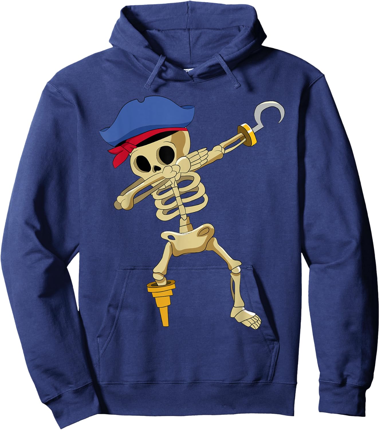 Caribbean Buccaneer Sea Thief Boy Dabbing Skeleton Pirate Hoodie - Hoodie | Navy