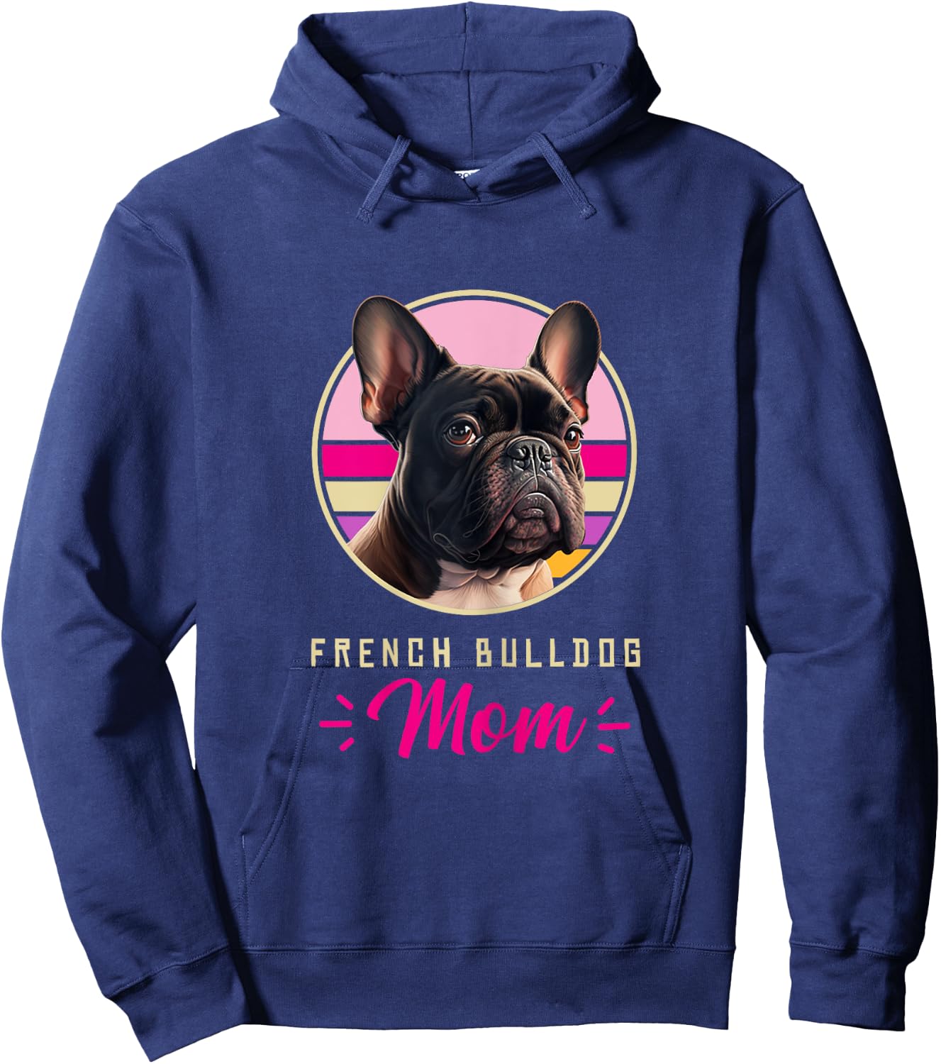 Funny French Bulldog Retro Outfits Clothes Frenchie Dog Mom Women Kids Hoodie - Hoodie | Navy