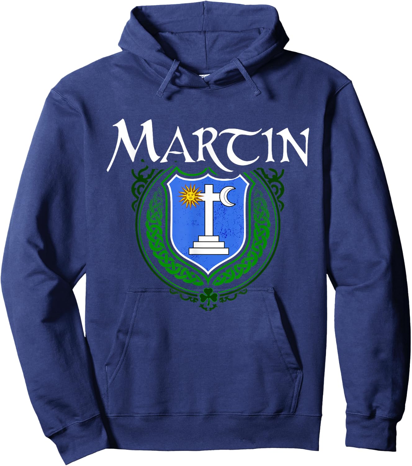 Martin Surname Irish Clan Tartan Badge Ireland Hoodie - Hoodie | Navy