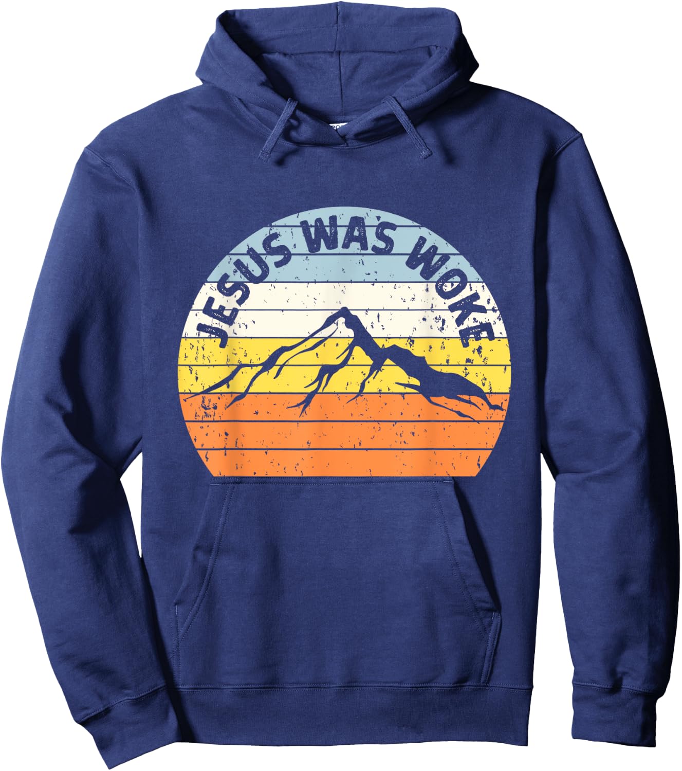 Sunset Vintage Jesus Was Woke Hoodie - Hoodie | Navy