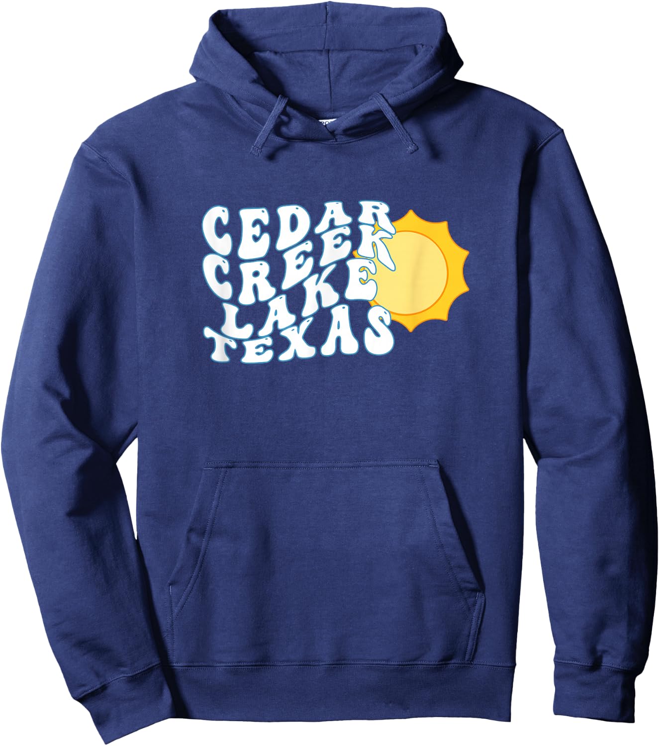 Cedar Creek Lake Texas TX Sunrise Vacation Souvenir Hoodie - Hoodie | Navy