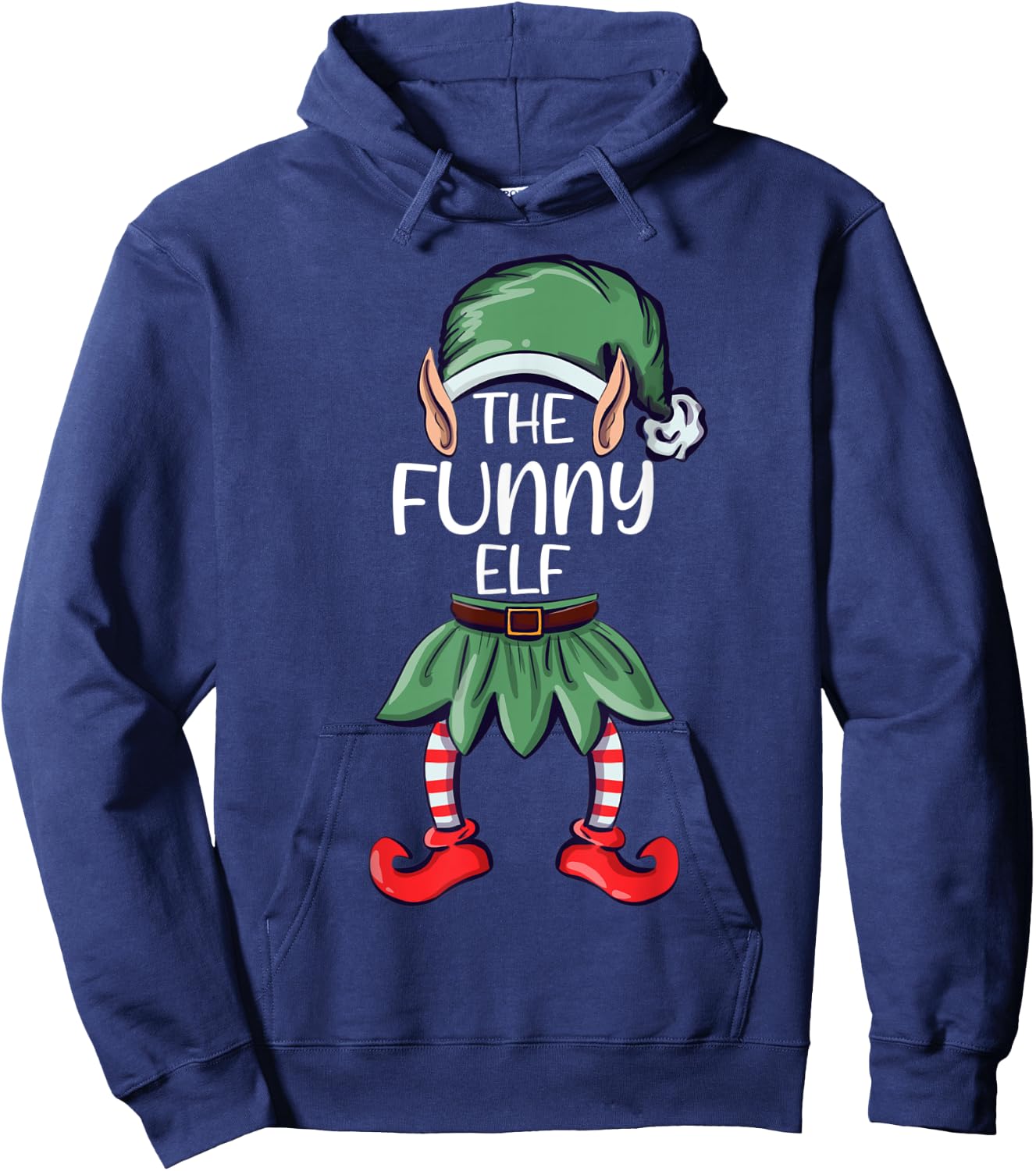 The Funny Elf Christmas Matching Family Group Elf Hoodie - Hoodie | Navy