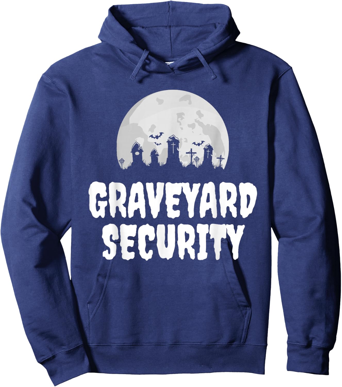 Halloween Graveyard Security Funny Zero Effort Lazy Costume Hoodie - Hoodie | Navy