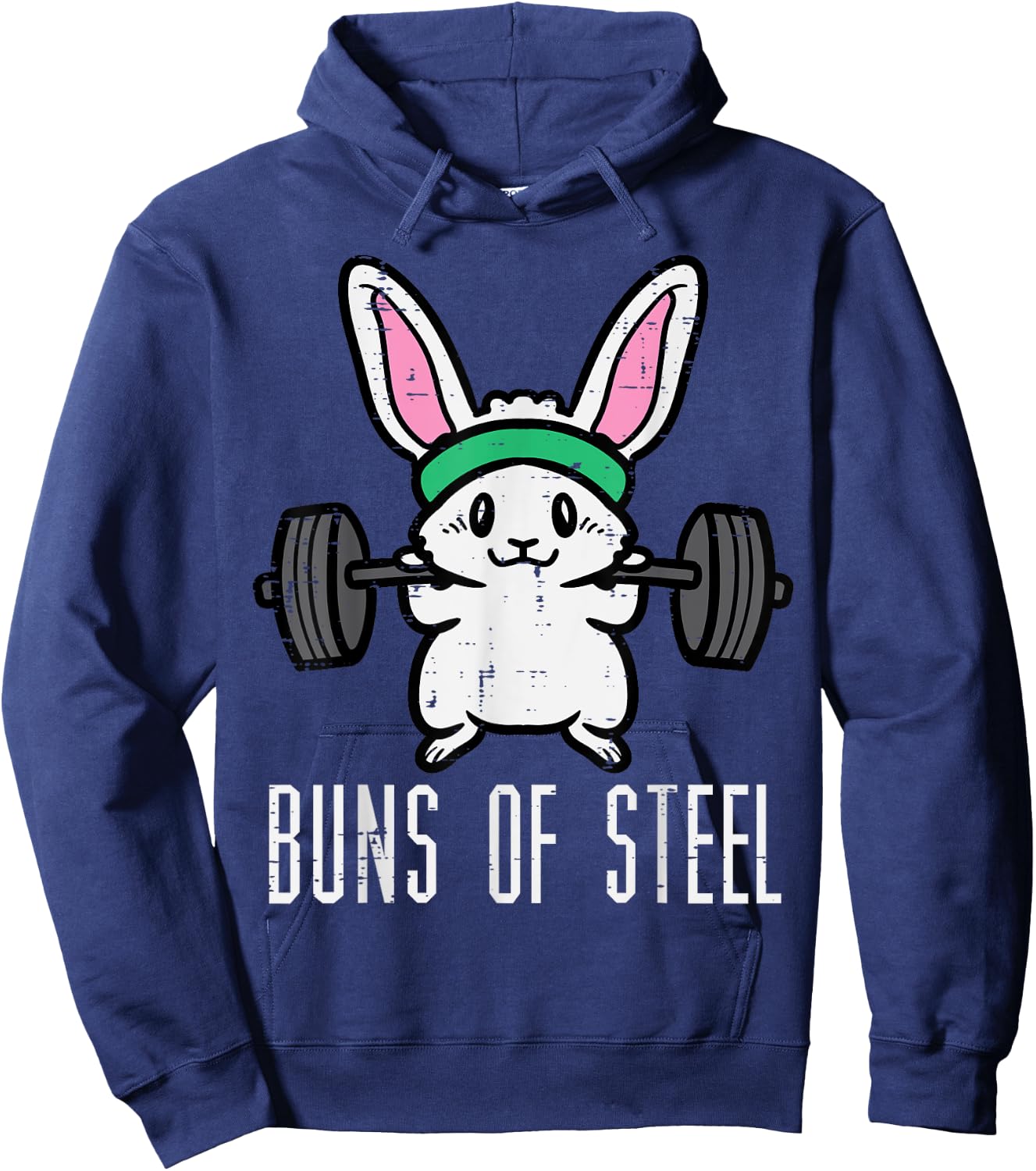 Easter Bunny Buns Of Steel Funny Workout Gym Women Girls Hoodie - Hoodie | Navy