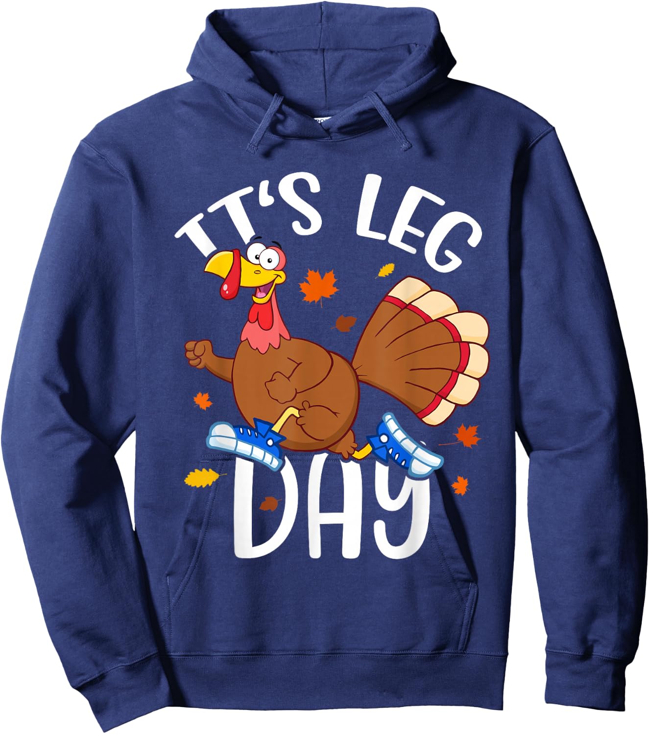 Turkey Trot Costume Kids Adults Thanksgiving Turkey Running Hoodie - Hoodie | Navy