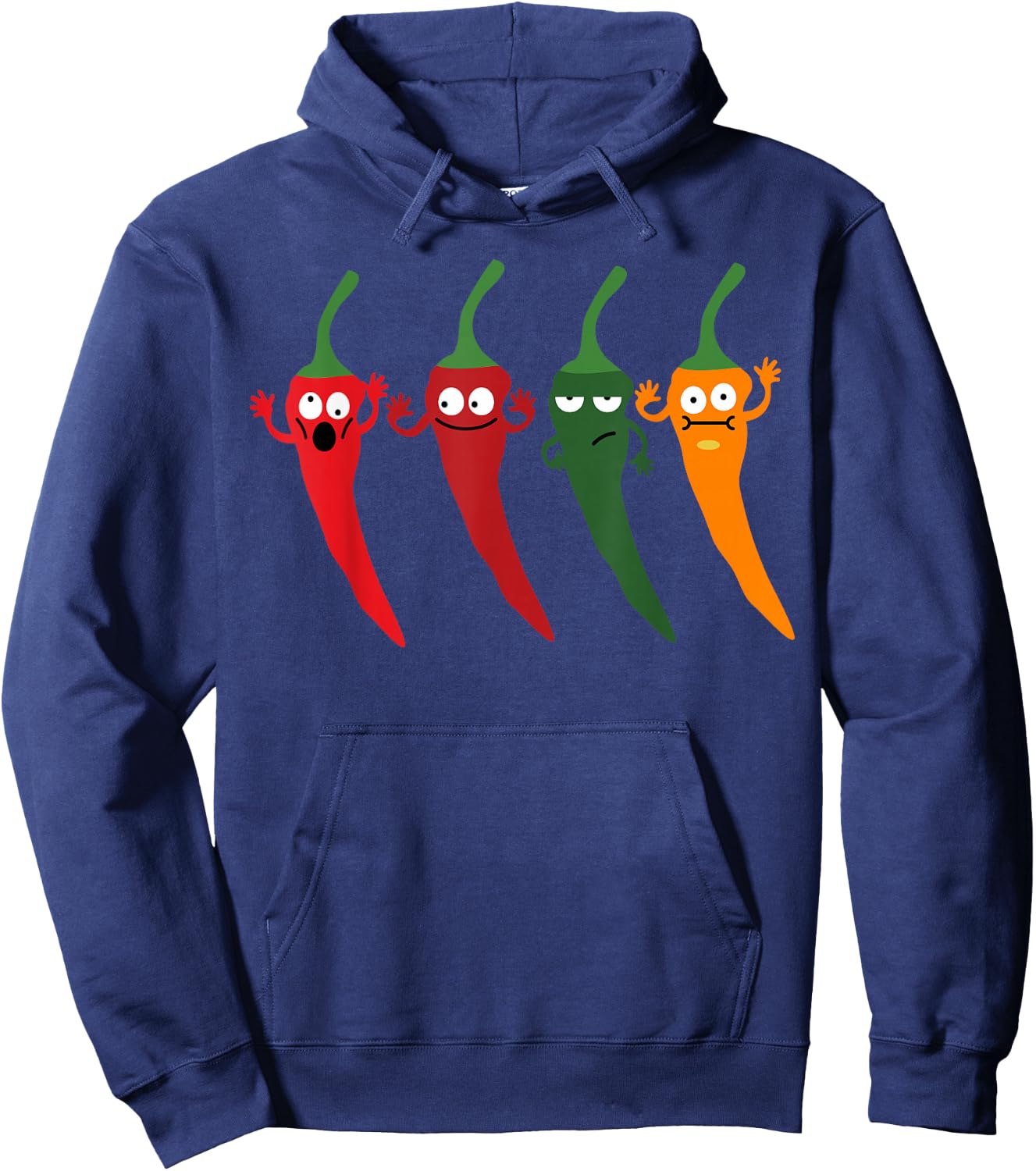 Cayenne Pepper Hot -Colorful Chili Funny - Spicy Food Lovers Hoodie - Hoodie | Navy