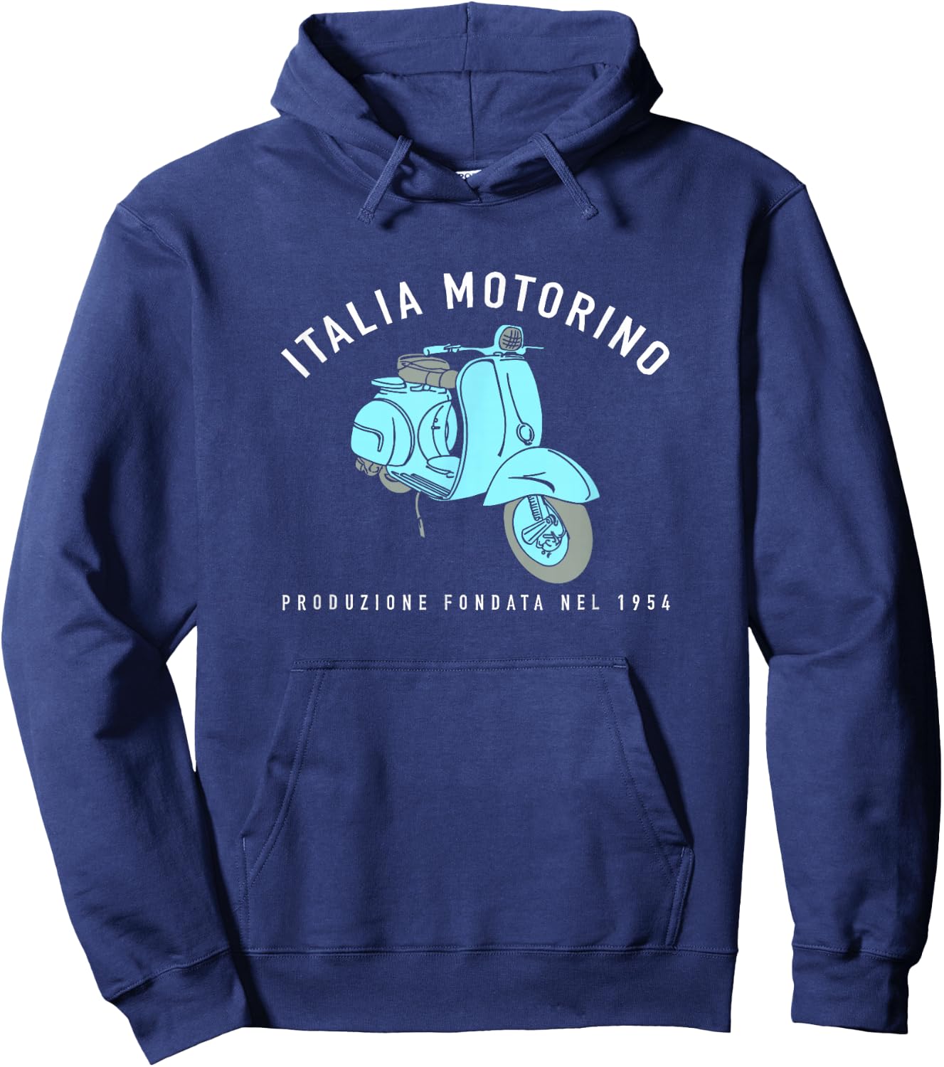 Italia Motorino - Vintage Italian Scooter Italian Flag Hoodie - Hoodie | Navy