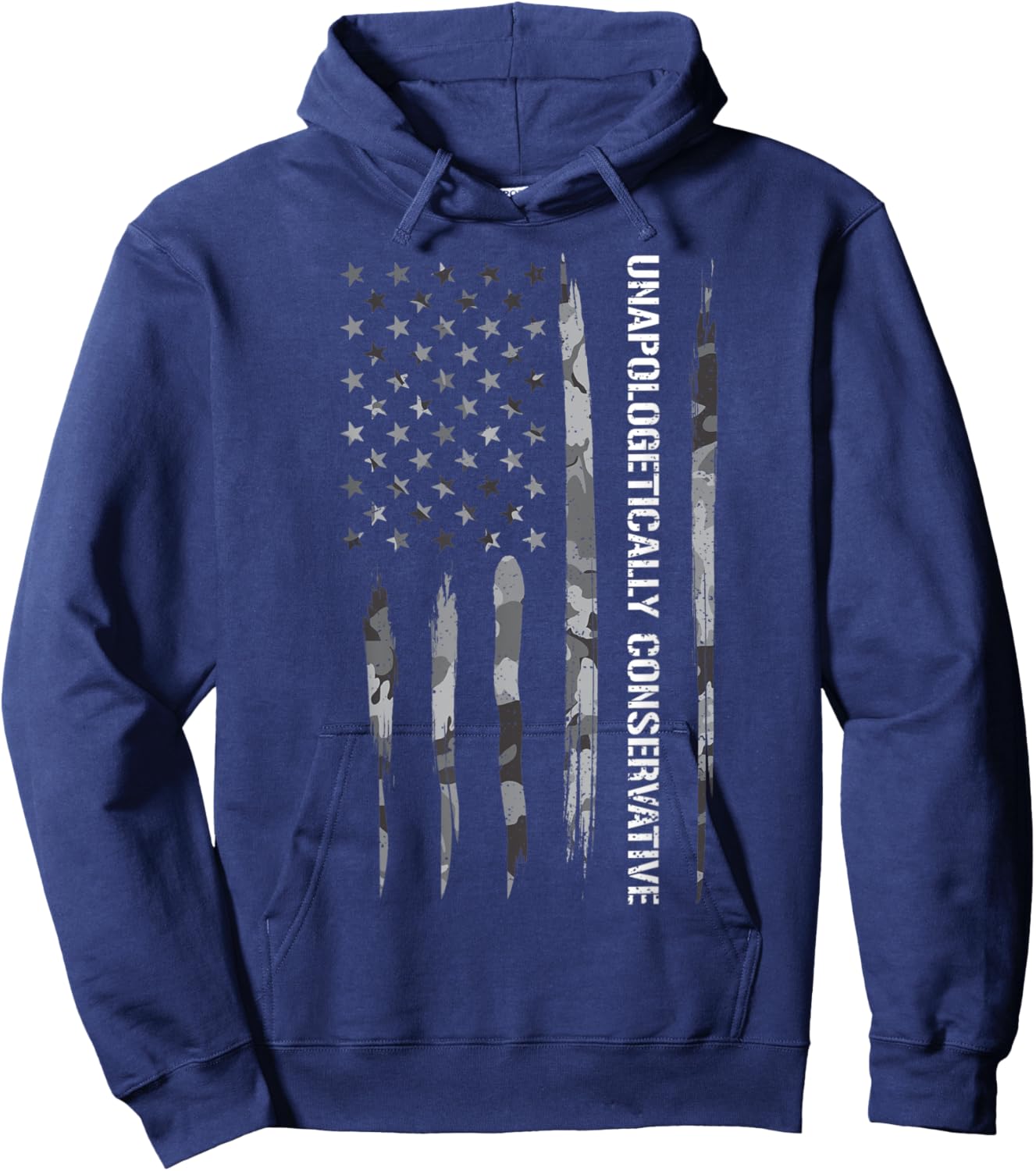 Conservative: Unapologetically Conservative - American Flag Women Men Hoodie - Hoodie | Navy