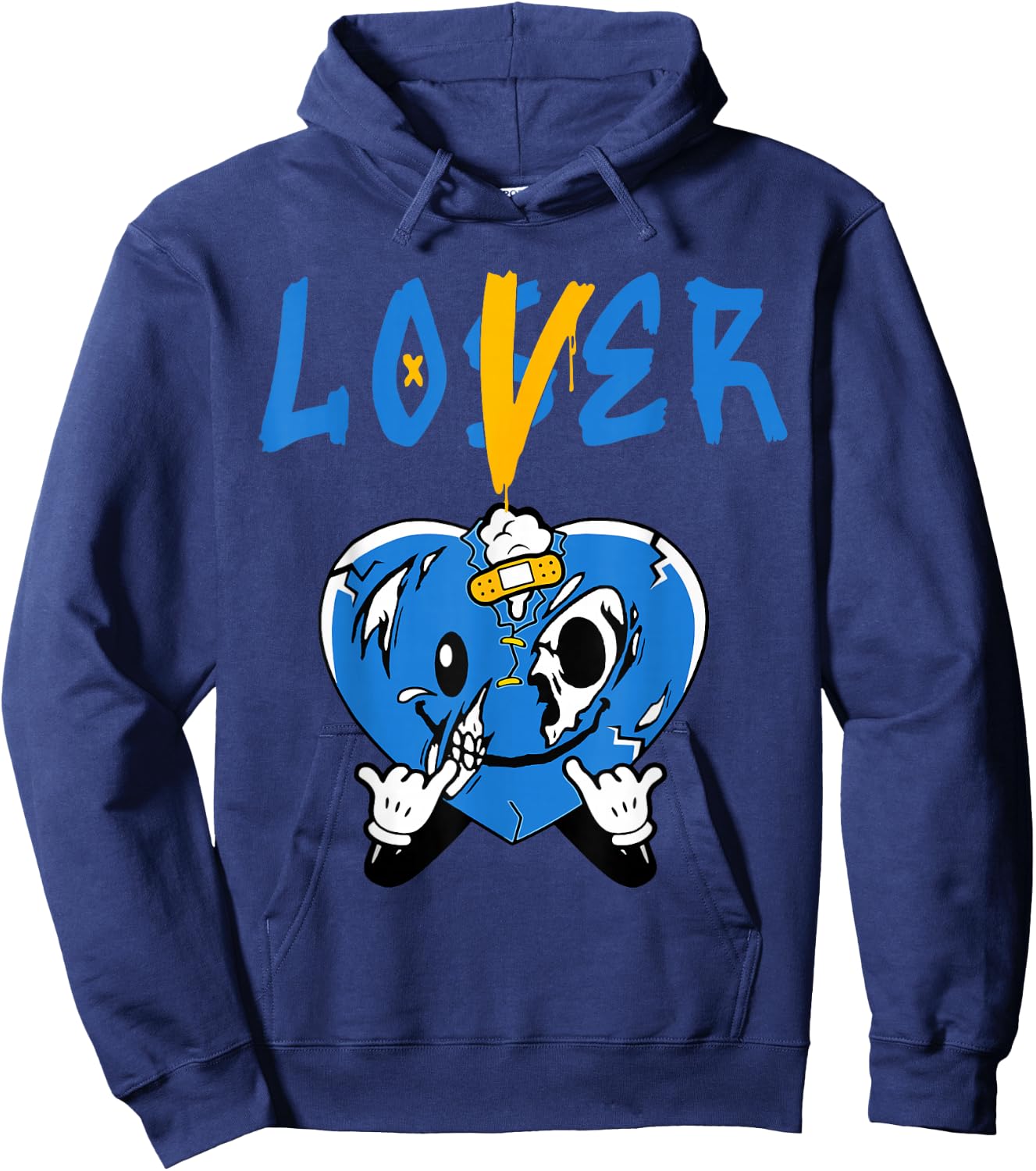 Racer Blue Loser Lover Heart Drip Suffering Racer Blue Hoodie - Hoodie | Navy