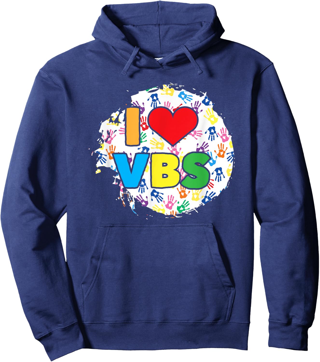 Vacation Bible School Handprints I Love VBS Hoodie - Hoodie | Navy
