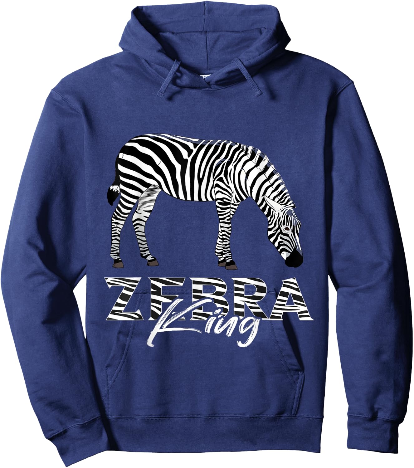 Wildlife Animal Lover Zookeeper Zebra King Zebra Stripe Hoodie - Hoodie | Navy