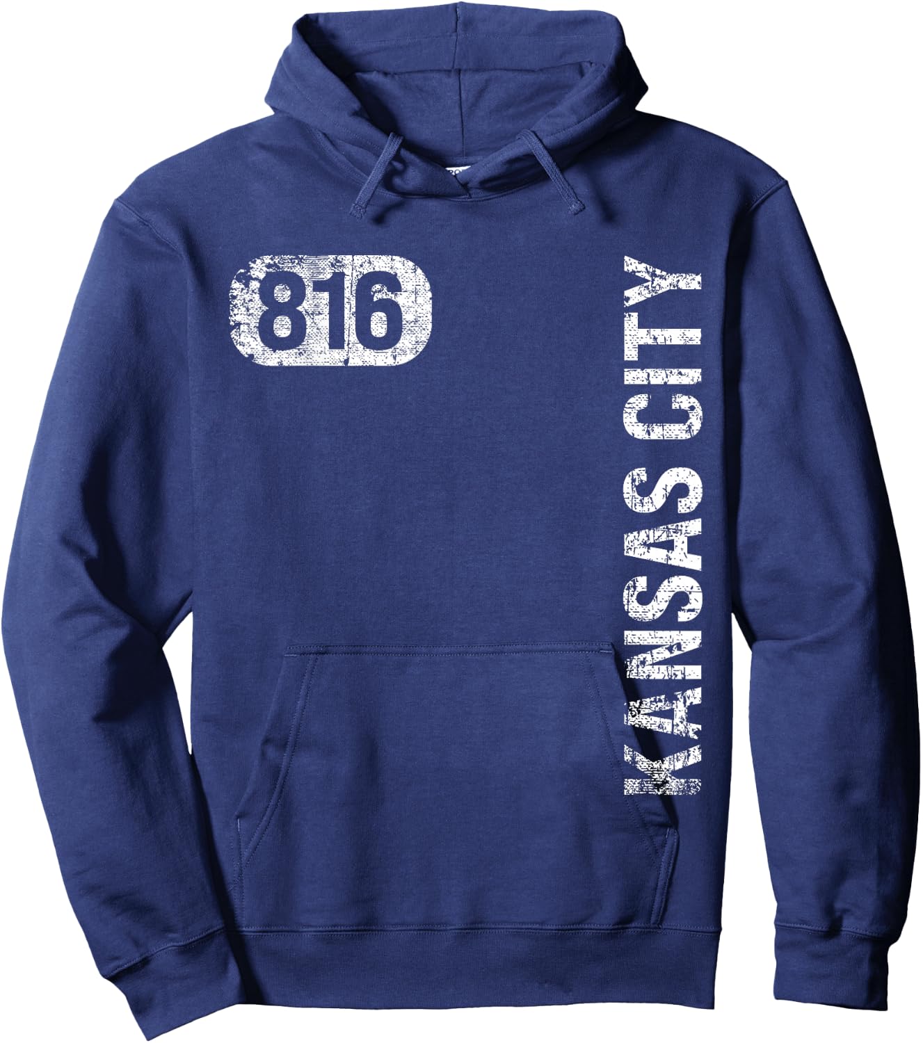 Kansas City Missouri 816 Area Code Vintage Retro Hoodie - Hoodie | Navy