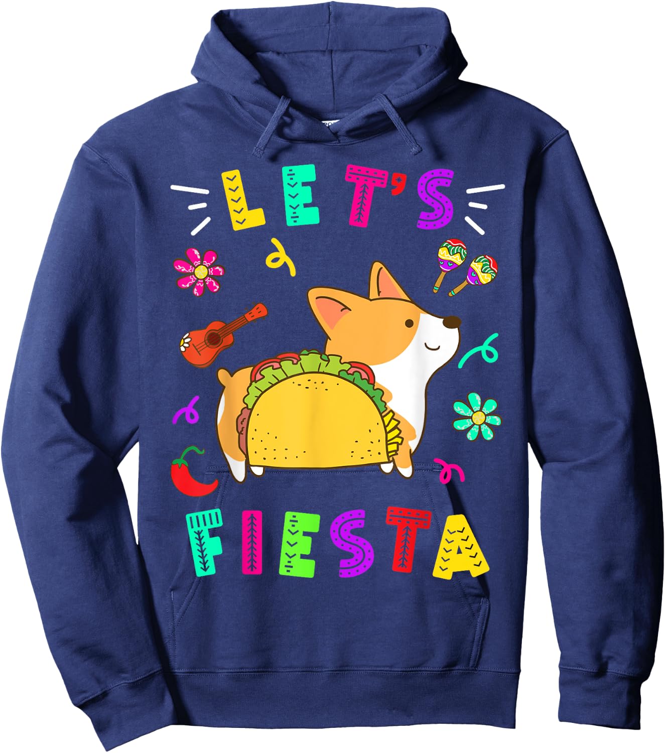 Cinco De Mayo Corgi Let’s Fiesta Camisa 5 De Mayo Mexican Hoodie - Hoodie | Navy