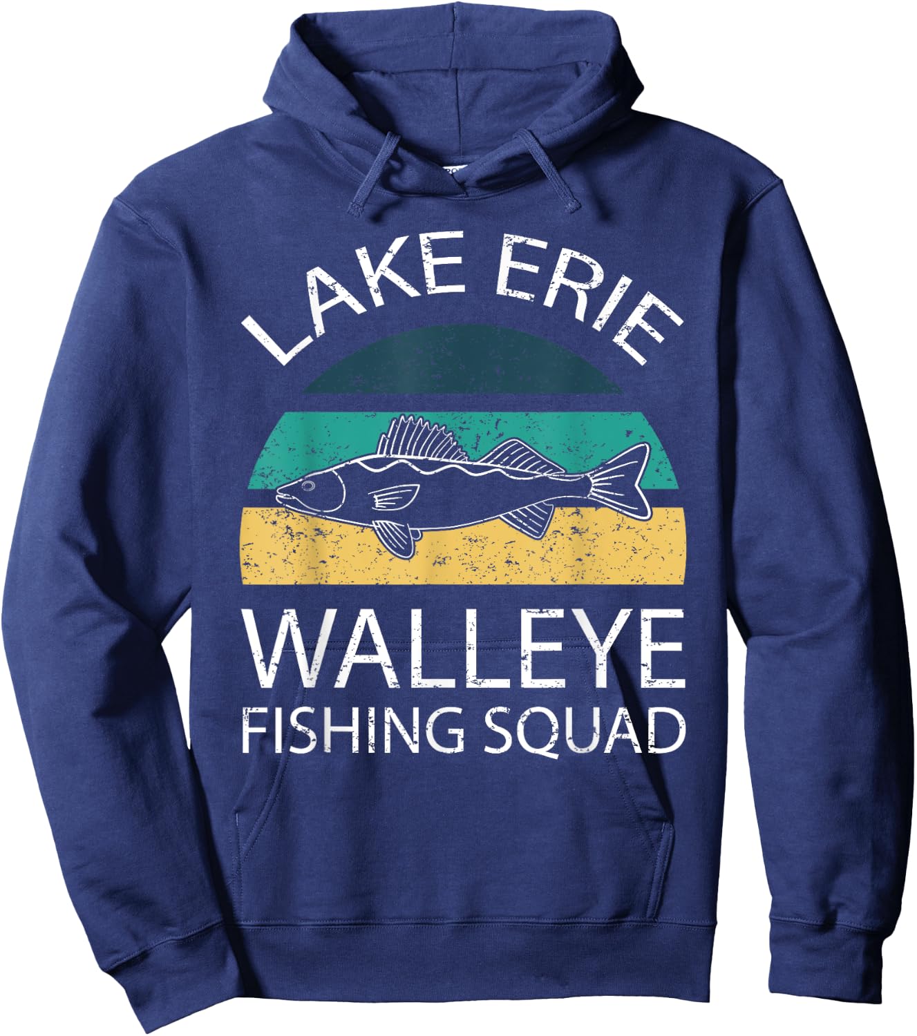 Walleye Fishing Squad Tournament Fishing Lake Erie Hoodie - Hoodie | Navy