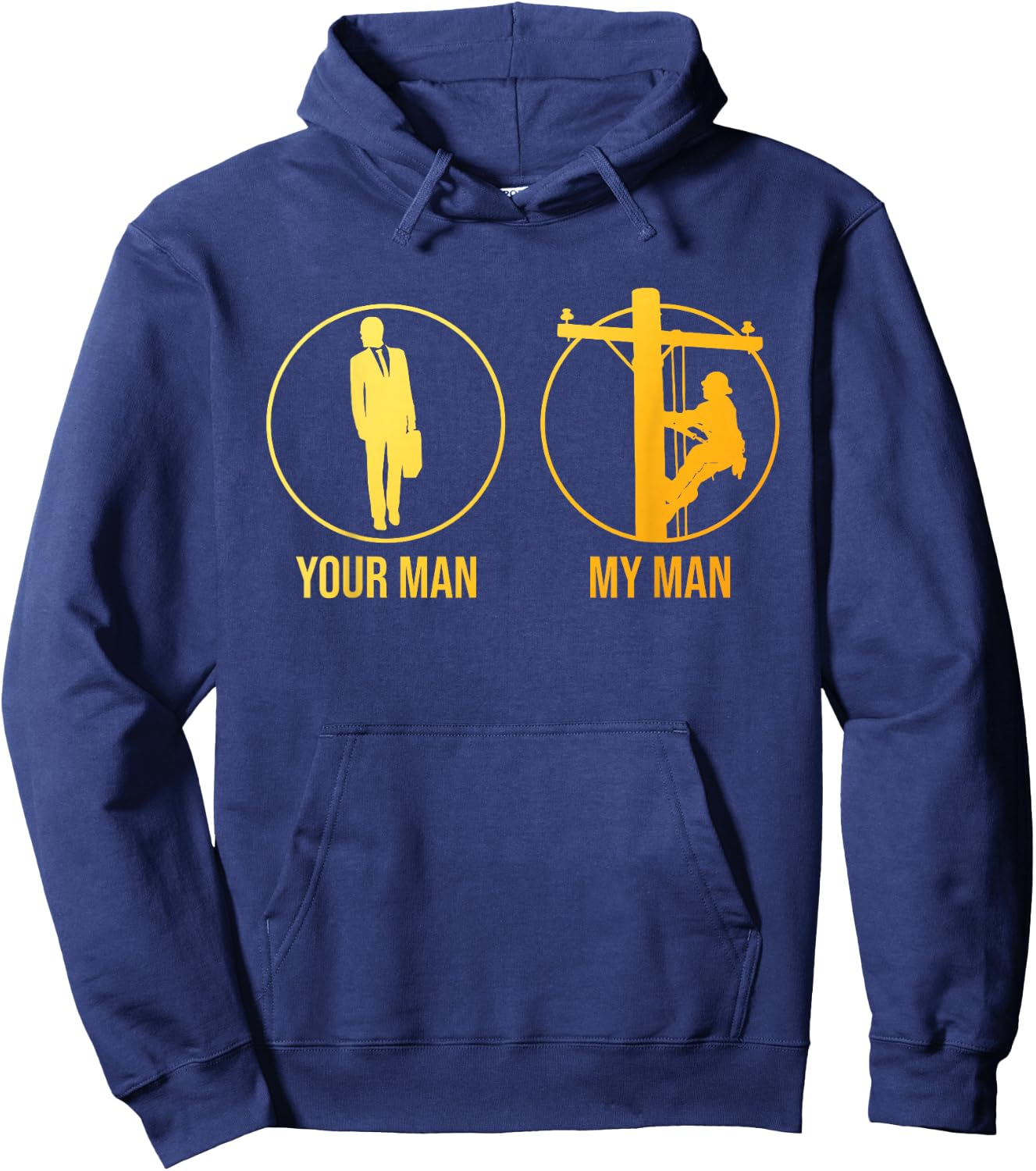 Funny Lineman Girlfriend Design Electrician Humor Hoodie - Hoodie | Navy