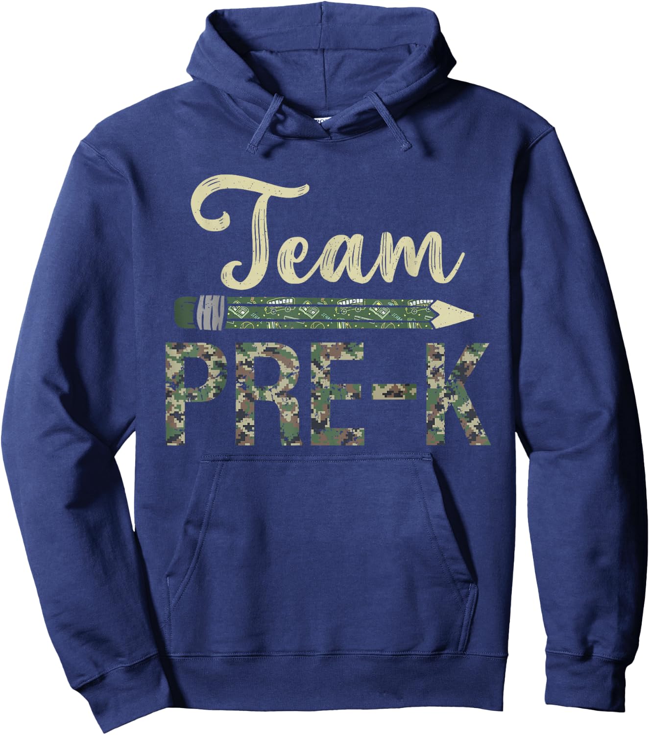 Team Pre-K Camo Pre-K Teacher Camouflage Hoodie - Hoodie | Navy