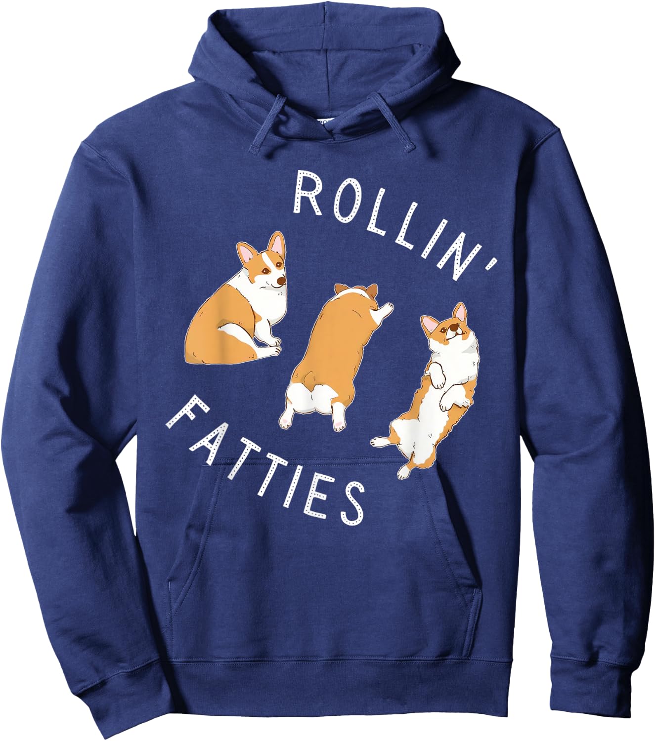 Rolling Fatties Corgi Funny Fat Cute Corgi Lover Hoodie - Hoodie | Navy