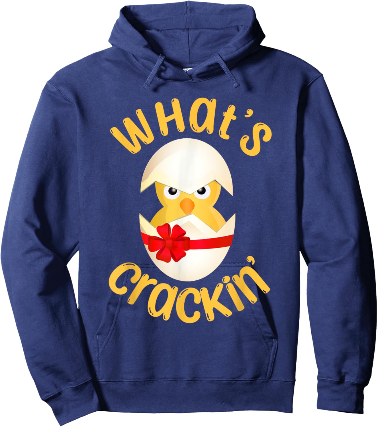 What's Crackin' Hatching Chick Funny Easter Egg Chicks Hoodie - Hoodie | Navy