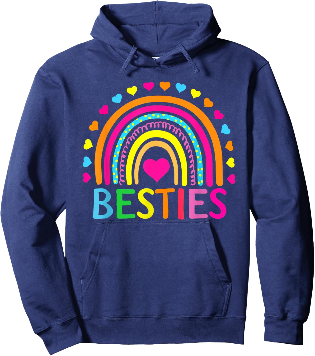 Besties BFF Rainbow Best Friends Bestie Friendship Gifts Hoodie - Hoodie | Navy
