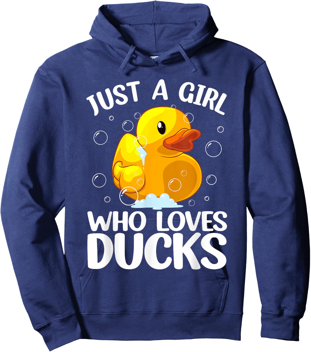 Cute Duck Art For Girls Women Kids Youth Rubber Duck Lover Hoodie - Hoodie | Navy