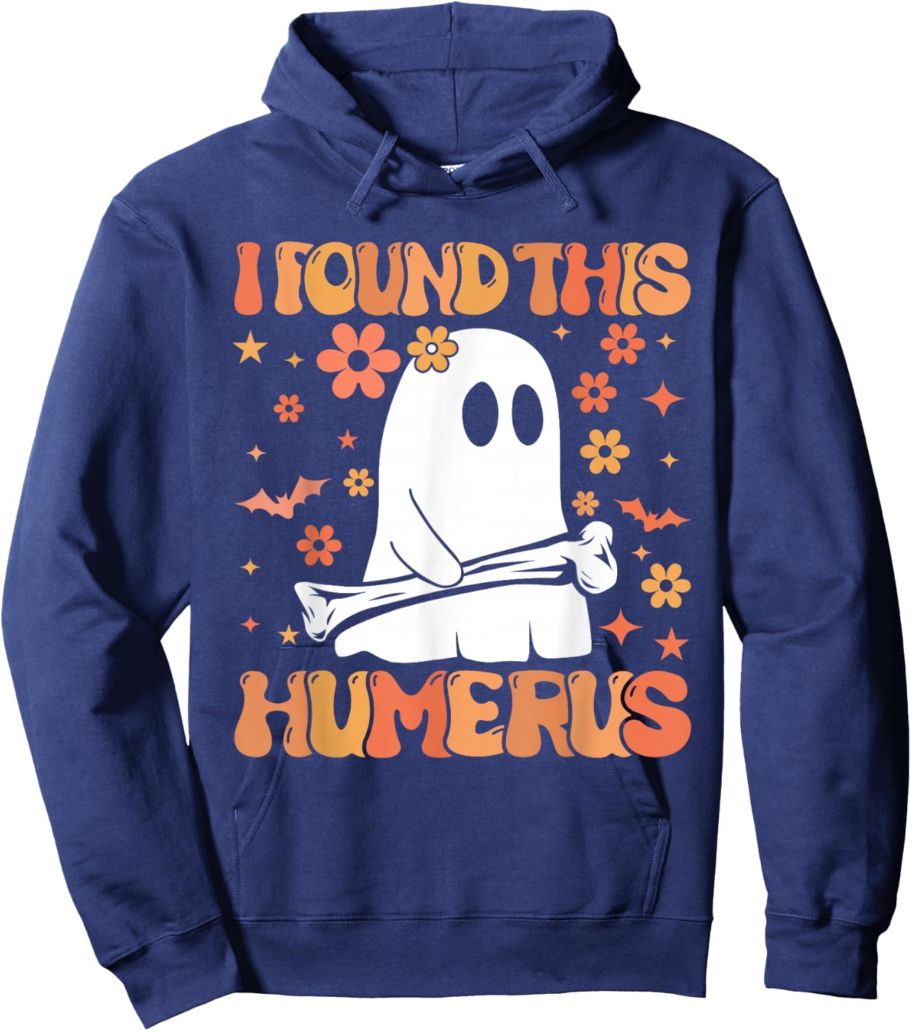 I Found This Humerus Funny Ghost Spooky Season Halloween Hoodie - Hoodie | Navy