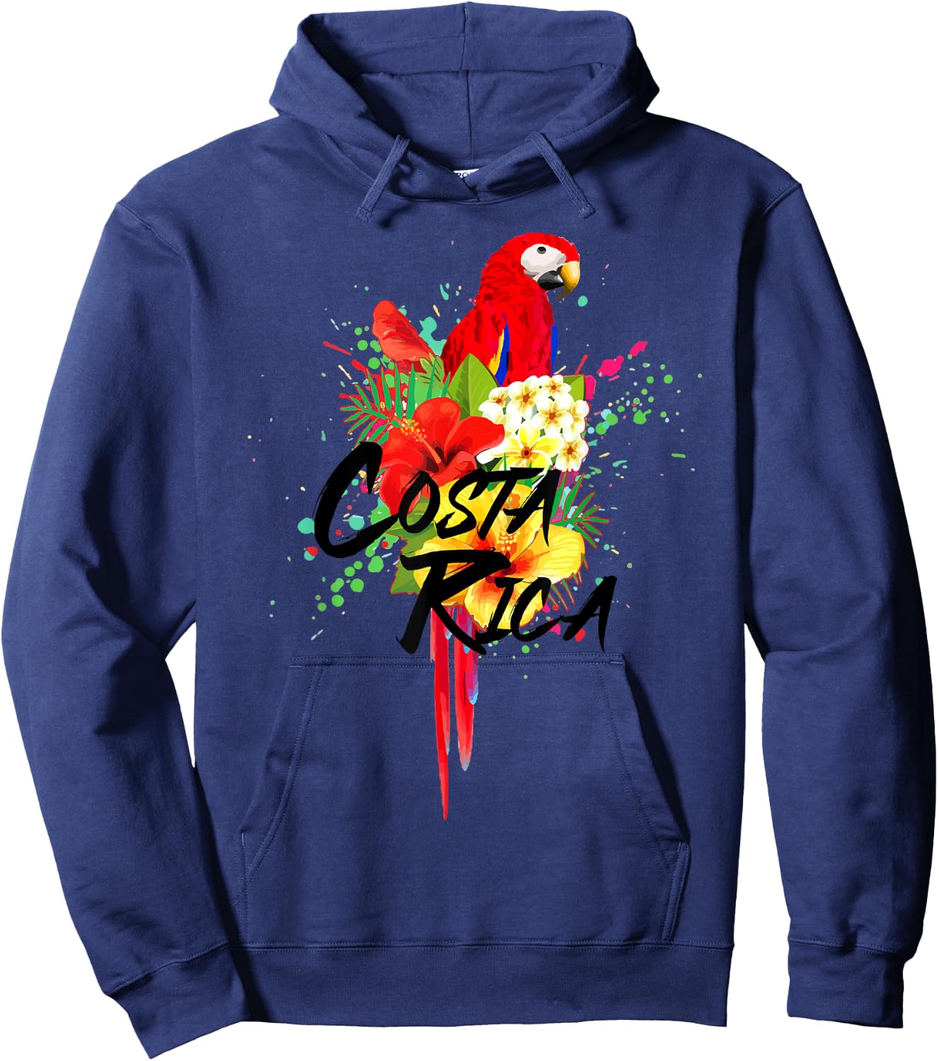 Costa Rica Souvenirs Parrot Tropical Bird Vintage Hoodie - Hoodie | Navy