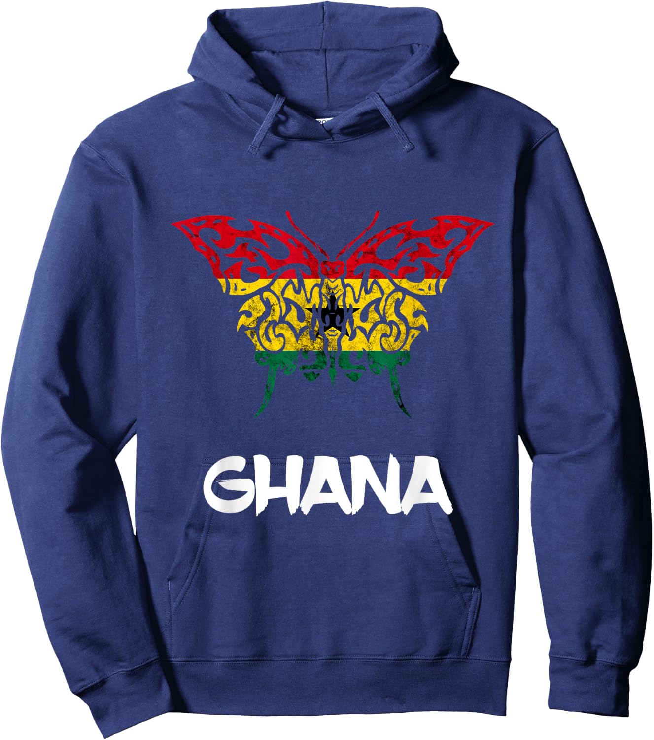 Ghana Butterfly Gothic Ghana Flag Ghanese Pride Africa Hoodie - Hoodie | Navy