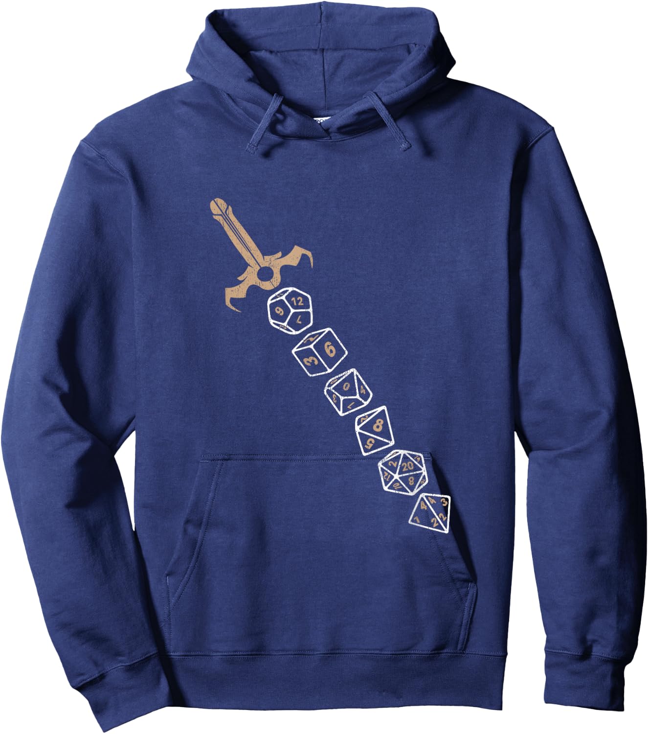 Polyhedral Dice Sword Role Playing Game Board Game Gamer Hoodie - Hoodie | Navy