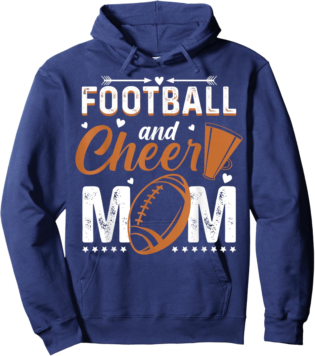 Funny Cheerleading Mom Football and Cheer Mom Hoodie - Hoodie | Navy