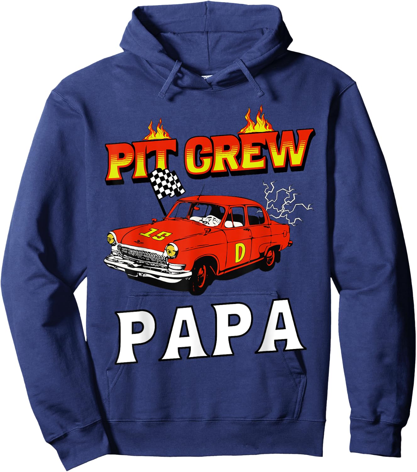 Pit Crew Papa Racing Car Family Matching Birthday Party Hoodie - Hoodie | Navy